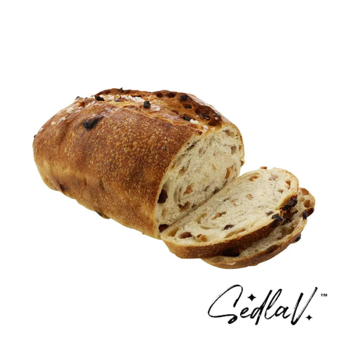 SEDLAV Scratch-Made Apple Cinnamon Raisin Bread Loaf, Bakery Style Sliced Bread With Sweet Apple Notes and Golden