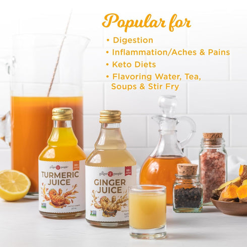8 oz (Pack 1) The Ginger People Fiji Turmeric Juice, Glass Bottle