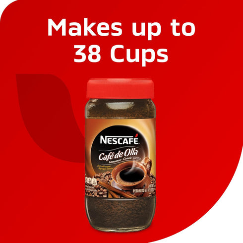 NESCAFE Cafe de Olla Cinnamon Flavored Instant Coffee, 6.7 oz Jar