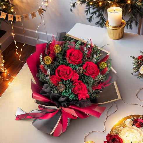 CNLITIHEKA Rose Preserved Flowers Bouquet, Long-Lasting Real Red Roses, Birthday, Valentine's Day, for Mom, Wife
