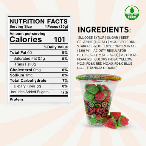Gummy Gummies 14 Watermelon Slice Cup (Halal) - Mixed Candies Assortment Bag - Individually Wrapped - Sweet and Chewy
