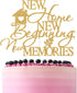 Gold Glitter New Home New Beginning New Memories Cake Topper, Sweet Home
