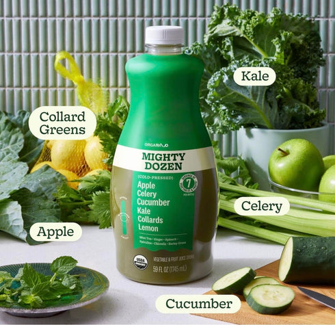Generic Dozen 59 oz. Mighty Organic Fruit and Vegetable Juice Drink, fl.