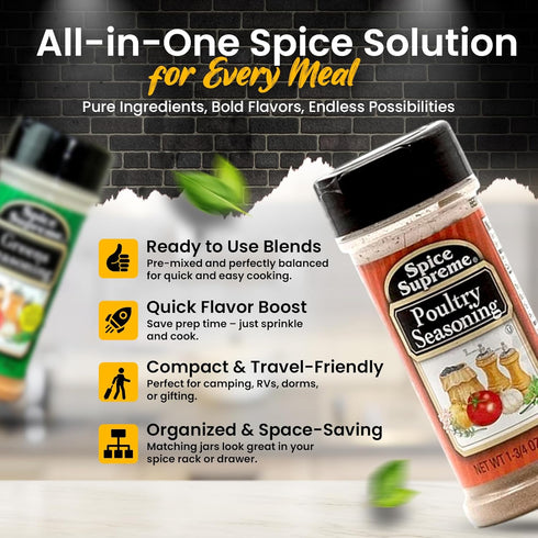 D.F. LUXURY 12 Set Spice Supreme - Seasonings and Spices for Cooking - Piece Spice Supreme Gift Plus Measuring Spoon