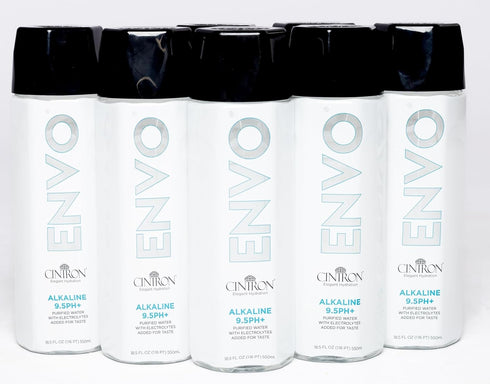 Cintron Envo Alkaline Water, Premium Bottled Water with Electrolyte Minerals, 12 Pack