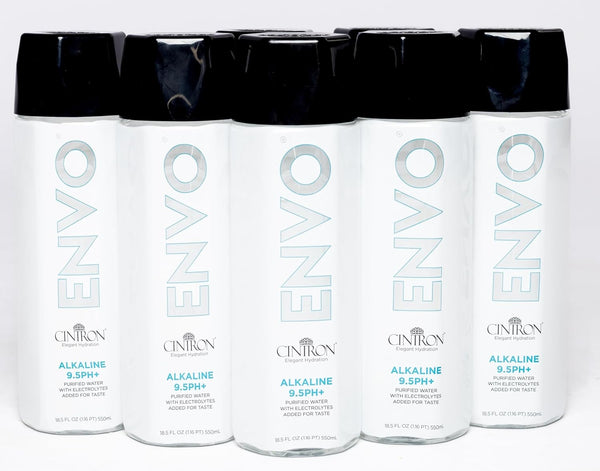 Cintron Envo Alkaline Water, Premium Bottled Water with Electrolyte Minerals, 12 Pack