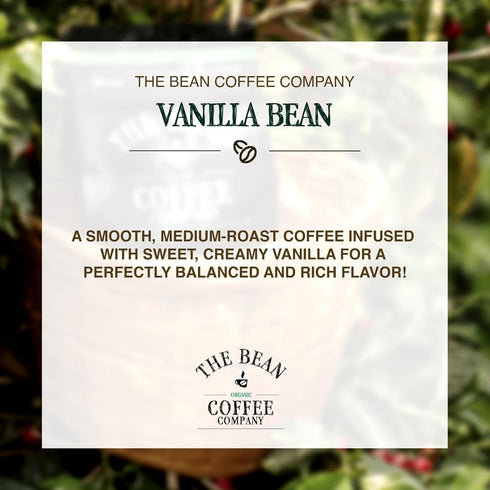 16-Ounce (Pack 2),Caf The Bean Organic Coffee Company Vanilla Bean, Medium Roast, Ground Coffee, Bags of molido tostado