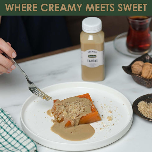 OZ ERCIYES 8.8 oz (250 Hummus, Premium Tahini Paste g) | Roasted & Ground Sesame Seeds for Vegan Dips, Dressings