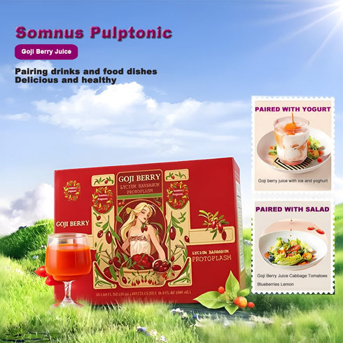 Somnus Pulptonic 100% Immunity 16.9 Oz (Pack 10) Pure Goji Berry Juice Concentrate - Natural Zhongning Goji Berries, No