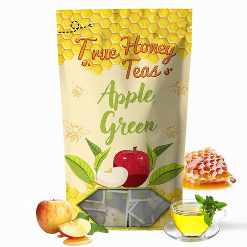 True Honey Apple Green Tea Bags - Honey Crystals Blended in Every