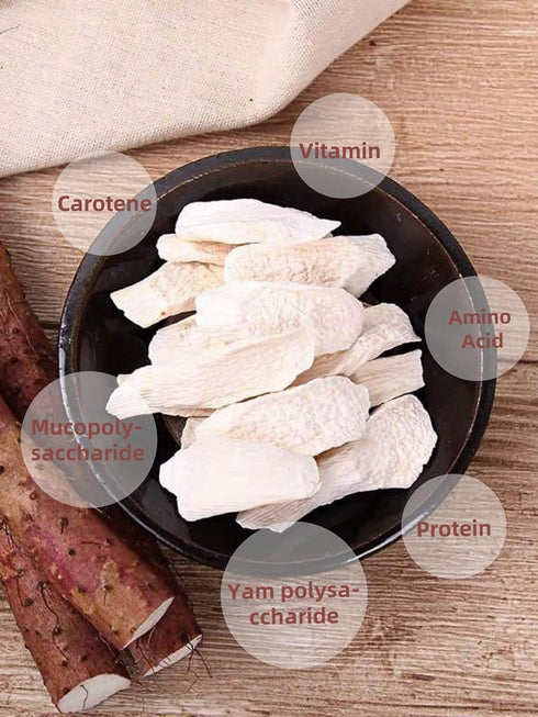 16OZ Sweet Post Dried Chinese Yam Slice (Big) - Wild Yam Root for Natural Health Herbal Tea,Congee and Soup Ingredients