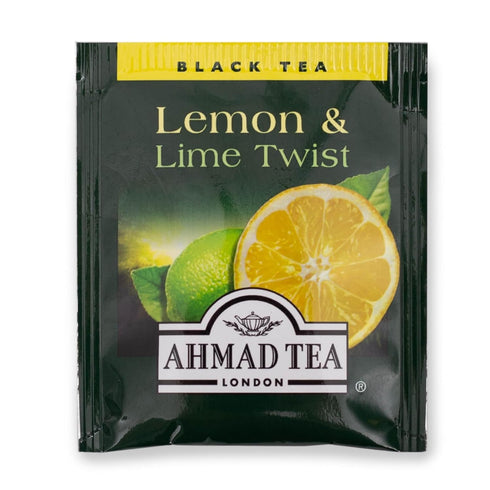 Ahmad Tea Black Tea, Lemon & Lime Twist Teabags, 20 ct - Caffeinated & Sugar-Free