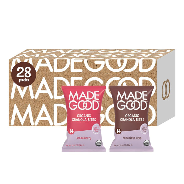 MadeGood Granola Bites Chocolate Chip & Strawberry Variety Pack (28 Count) Gluten