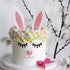 Qerleny Happy Birthday Cake Topper, Little White Rabbit Set for Birthday Party Decoration