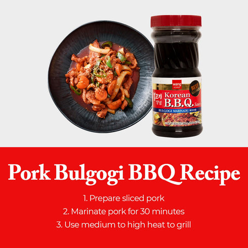 Wang Pork Bulgogi Marinade - Mildly Spicy and Sweet Korean BBQ Sauce, 29.63 Ounce