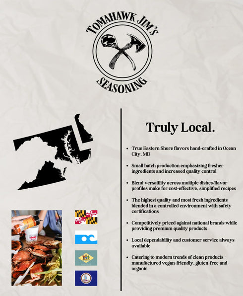 Tomahawk Jim's (Pack 4) 6.5 oz Tomahawk Jims Chesapeake Bay Spice of Maryland Seafood Seasoning for Steamed Blue Crabs