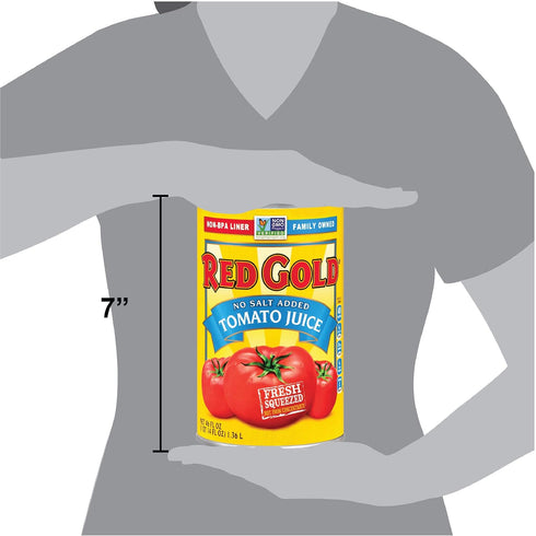 46 2-Pack Red Gold Fresh Tomato Juice, No Salt Added, Kosher and Gluten Free, Ounce Can