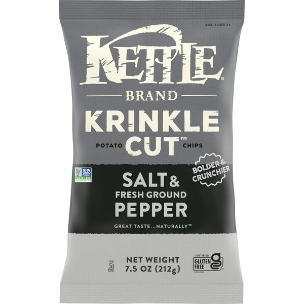 Kettle Brand Krinkle Cut Salt and Fresh Ground Pepper Kettle Potato Chips,