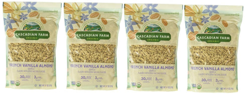 Cascadian Farm 11 (Pack 4) French Vanilla Almond Organic Granola, No Added Sugar, Non GMO, Ounces