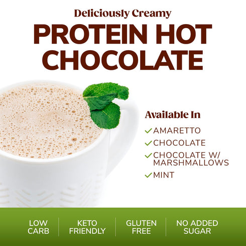 BariWise Protein Hot Chocolate, Low Sugar, Low Carb, Keto Friendly & Gluten Free (7ct)