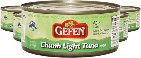 Gefen Chunk Light Tuna in Oil 6oz (6 Pack), Low Fat, Kosher