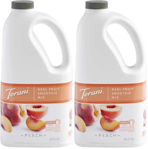 Torani Real Fruit Smoothie Smoothie Mix, Peach, 64 Ounce (Pack of 2)