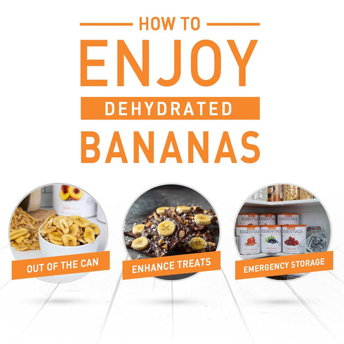 10-Year 24 Emergency Essentials, Dehydrated Banana Slices, Emergency Food Supplies, Shelf Life, Servings