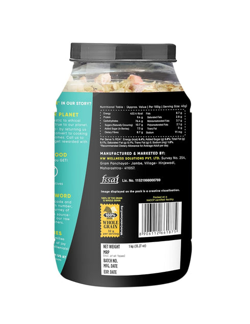 35 Oz True Elements Multigrain Oatmeal - With goodness of Oats & Flakes | No Added Sugar | Oatmeal for Breakfast
