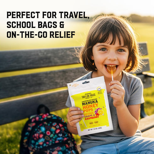 10+ Immune 13 Taylor Pass Honey Co Mnuka Honey Pops UMF | Manuka On-the-Go Lollipops for Kids & Adults | Sore Throat