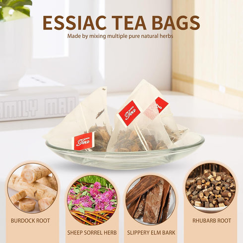 Loywoqi 5.3 oz 3g 50 50 Count Essiac Tea Bags, X Bags Herbal Tea blend, Tea Bags, Caffeine-Free