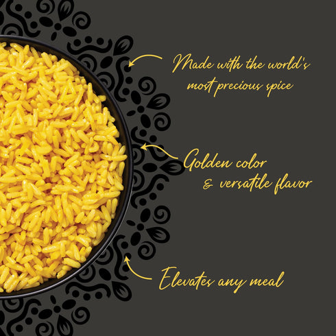 8 oz (Pack 6) Mina Saffron Rice, Yellow Rice, With Extra Virgin Olive Oil, Ready to Eat Rice Pilaf, Side Dishes