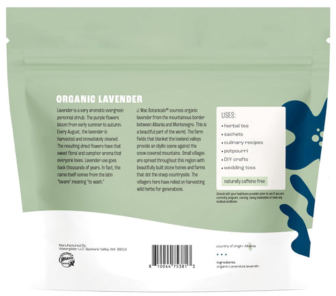 (2 oz), J Mac Botanicals, Organic Lavender Flower Dried Lavender Flowers, Buds