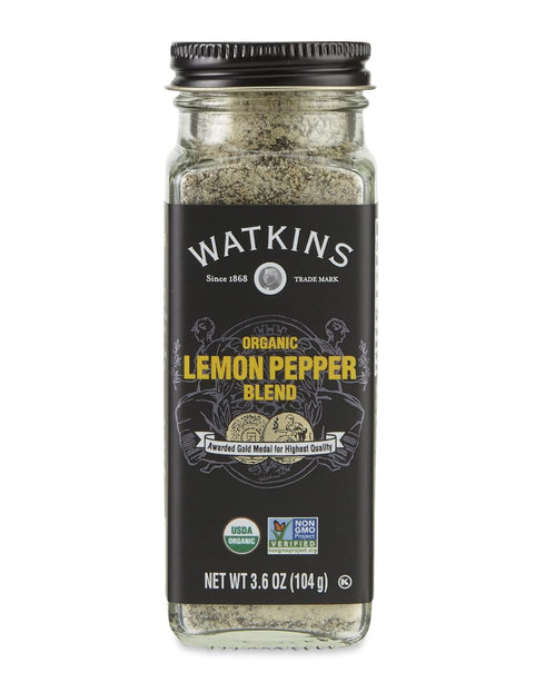 Watkins Gourmet Organic Spice Jar, Lemon Pepper Blend, 3.6 oz