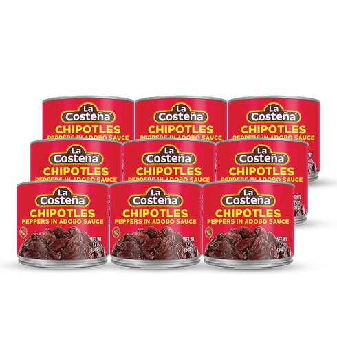 12oz, 12 Pack La Costea Chipotle Peppers in Adobo Sauce - Smoked Spicy Peppers Chipotle in Adobo Sauce - Mexican Food