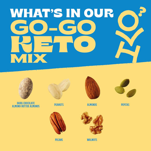 14 Pack (1.85 oz), Orchard Valley Harvest Go-Go Keto Mix, Dark Chocolate Almonds, Peanuts, Walnuts, And Pecans, Low