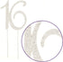 Celebration 16 Cake Topper for 16th Birthday Sweet 16 Party Supplies Decoration Ideas - Silver Rhinestone Number