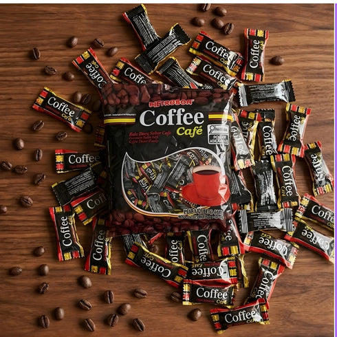 1lb 17oz Brazilian Coffee Hard Candy Gourmet Round Coffee Flavor, Dark Roast Hard Candy for Snacks, Party Favors