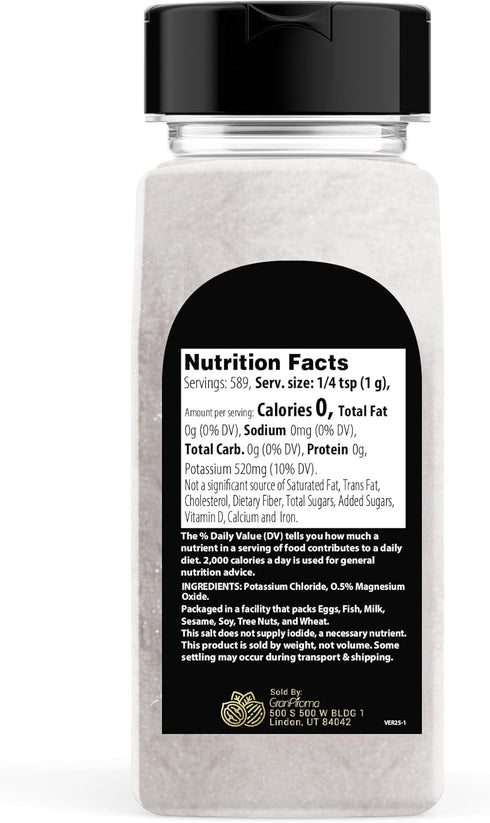 1.3 lb, GranAroma Sodium-Free Salt Substitute, Potassium Chloride, Salty Taste, Sodium-Free