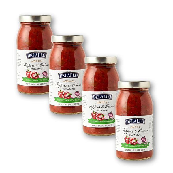 DeLallo Peppers and Onions Pasta Sauce, Made with Roma Tomatoes, Slow-Simmered for