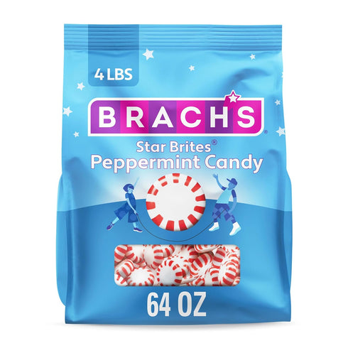 Brach's Star Brites, Peppermint, Individually Wrapped, Made With Real Peppermint Oil, 64oz,