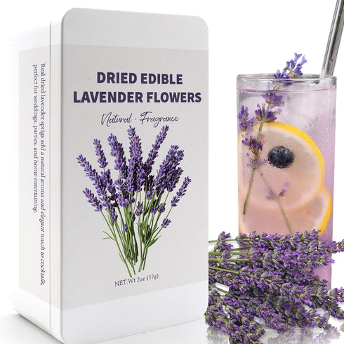 130+ Edible Lavender Sprigs for Cake & Cocktails Garnish, 2oz (57g) Whole