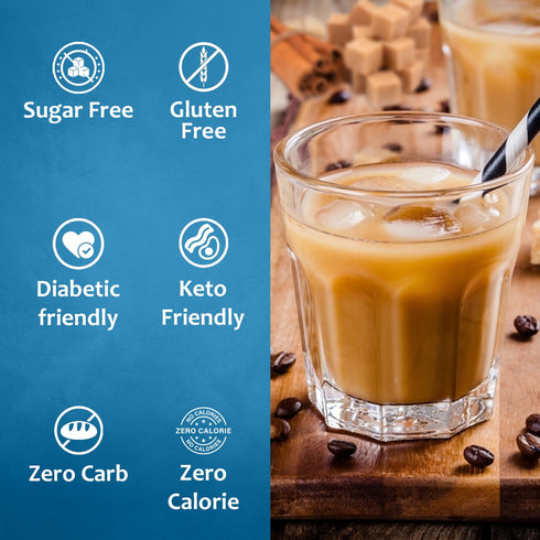 25.4 oz. 0 Syruvia Sugar Free Brown Sugar Cinnamon, Coconut & Pistachio Syrup - fl Premium Coffee Flavoring Syrup.