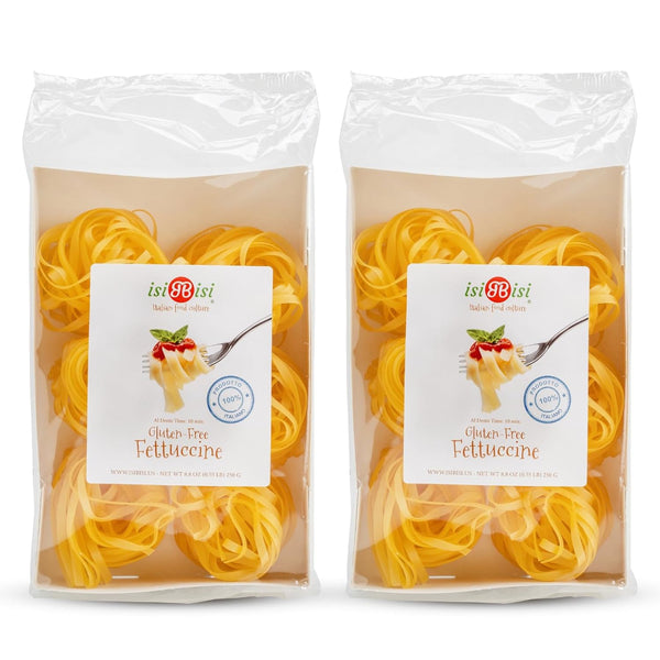 isiBisi Gluten-Free Fettuccine Nest Pasta - 2-Pack, Corn and Rice Noodles -