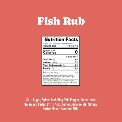 6 Pack, 6.8 oz Rufus Teague Fish Rub, Premium Barbecue Seasoning & Dry Rub for Smoking and Grilling, Award-Winning