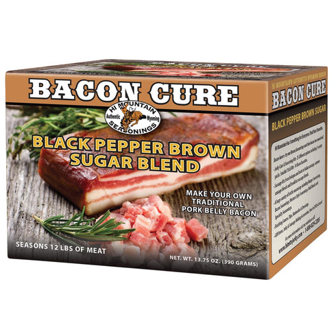 Hi Mountain Seasonings Bacon Cure Seasoning Kit, BLACK PEPPER & BROWN SUGAR BLEND