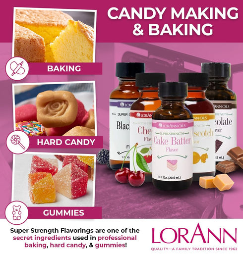 LorAnn Oils Super Strength Flavoring, 1 fl oz, Used for Candy Making & Baking