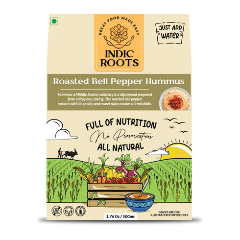 Organic Roots Indic Roots (Formerly) Bell Pepper Hummus Classic Flavor with a Twist Just