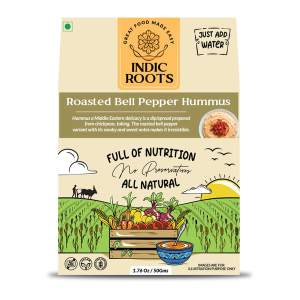 Organic Roots Indic Roots (Formerly) Bell Pepper Hummus Classic Flavor with a Twist Just
