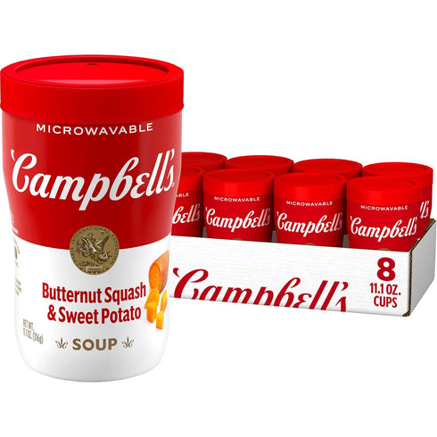 Campbells Sipping Soup, Butternut Squash and Sweet Potato Soup, 11.1 oz Microwavable