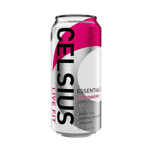 16 Oz (Pack 12) CELSIUS ESSENTIALS Sparkling Dragonberry, Sugar Free Performance Energy Drink, Fl
